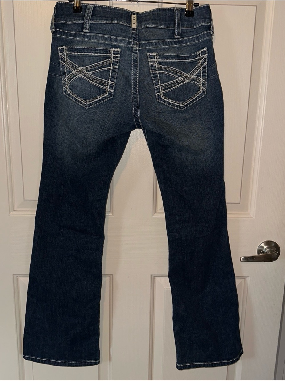 Ariat Dark Blue Boot Cut Jeans with White Stitching